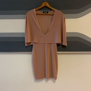 Misguided deep V caped bodycon dress